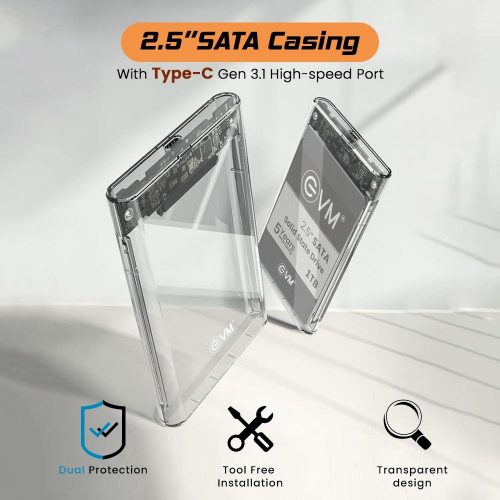 EVM 2.5″ Type-C Sata Casing High Speed USB 3.1 ESC/TP02