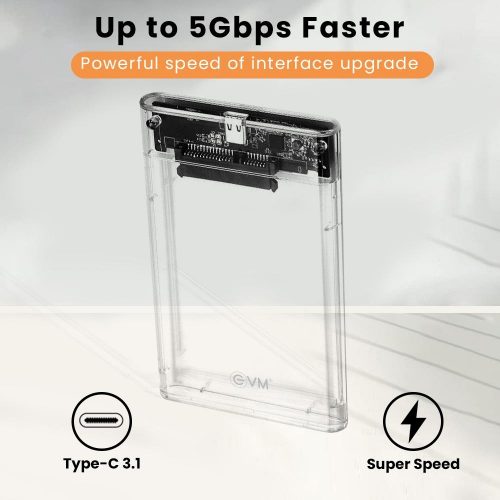 EVM 2.5″ Type-C Sata Casing High Speed USB 3.1 ESC/TP02