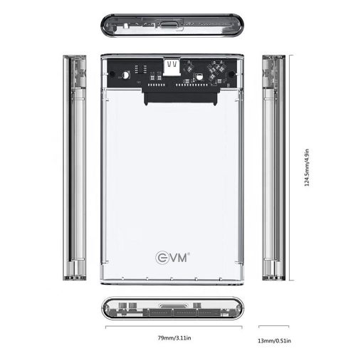 EVM 2.5″ Type-C Sata Casing High Speed USB 3.1 ESC/TP02